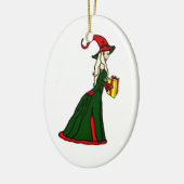 Pagan Yule Witch Keramisch Ornament (Links)