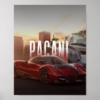 Pagani Supercars Stadslandschap Poster