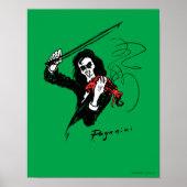 Paganini avec affiche violon 11"x14" (Devant)