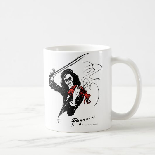 Paganini jouant une tasse rouge de violon (Droite)