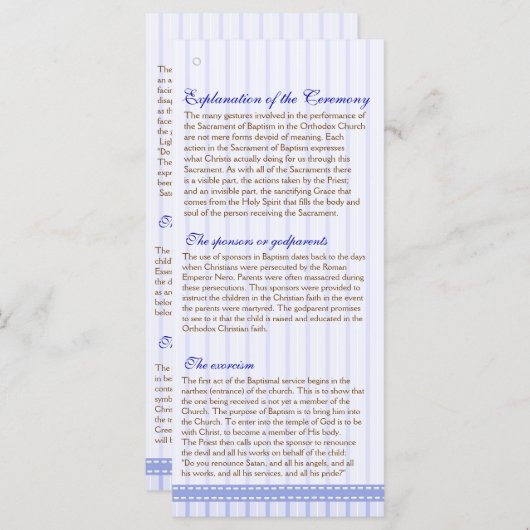 Page 2/5 Programme de baptême des églises orthodox (Devant / Derrière)