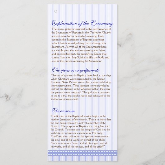 Page 2/5 Programme de baptême des églises orthodox (Devant)