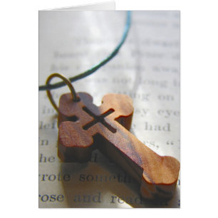 Page Bois Croix vie morte sur livre Vintage