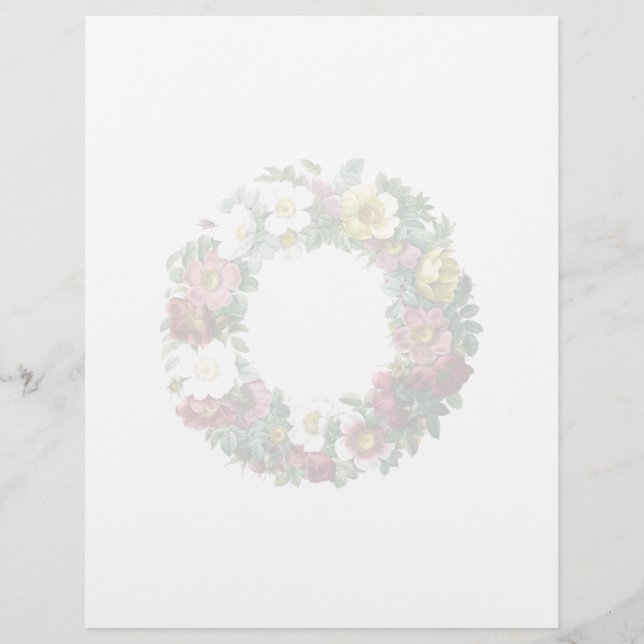 Page botanique vintage - couronne florale (Devant)