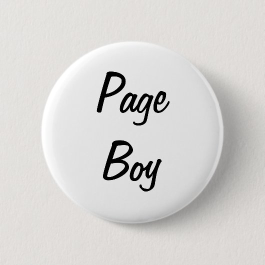 Page Boy Badge Ronde Button 5,7 Cm (Voorkant)