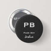 Page Boy Black White Wedding V11 Ronde Button 5,7 Cm (Voorkant /achterkant)