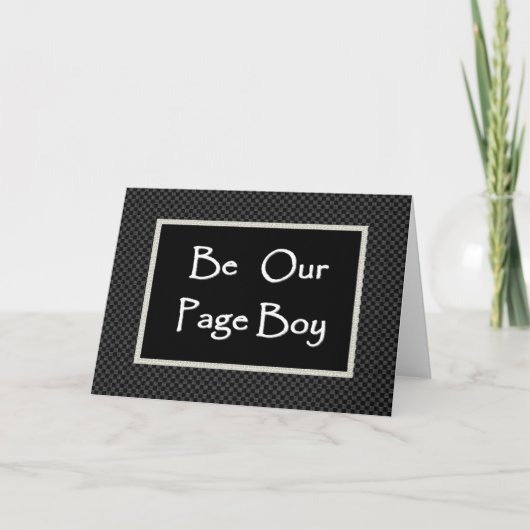 PAGE BOY Invitation  with Checked Border (Devant)