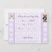 Page Boy - Nounours lilas Wedding Invitation (Dos)