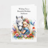 Page Cheval et coloration | Carte d'anniversaire p (Devant)