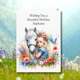 Page Cheval et coloration   Carte d'anniversaire p