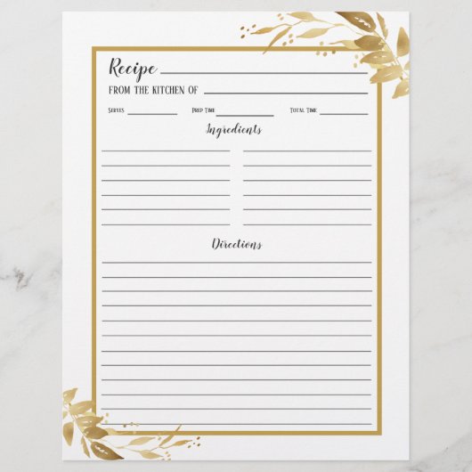 Page Classeur de la recette botanique du feuillage (Devant)