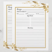 Page Classeur de la recette botanique du feuillage (Devant / Derrière)