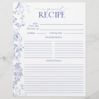 Page Classeur de la recette de la douche bleue et