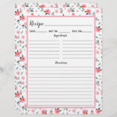 Page Classeur de la recette de motif de fleurs ros (Devant / Derrière)