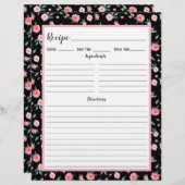 Page Classeur de la recette de motif de fleurs ros (Devant / Derrière)