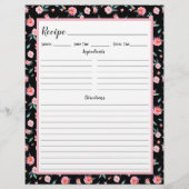 Page Classeur de la recette de motif de fleurs ros (Dos)