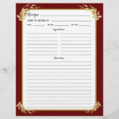 Page Classeur de la recette du feuillage d'or de B (Dos)