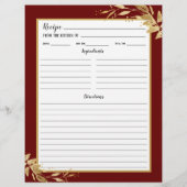 Page Classeur de la recette du feuillage d'or de B (Dos)