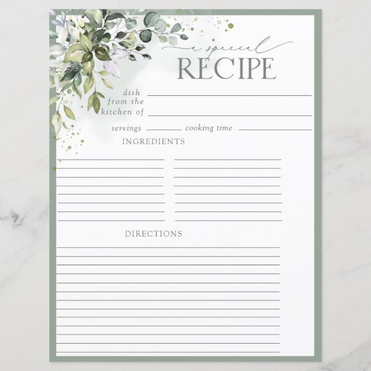 Page Classeur de la recette Dusty Blue Eucalyptus (Dos)