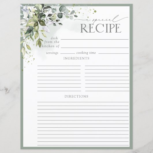 Page Classeur de la recette Dusty Blue Eucalyptus (Devant)