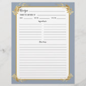 Page Classeur de la recette Dusty Blue Gold Foliag (Devant)
