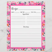 Page Classeur de la recette Rose Rose Floral Strip (Dos)