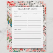 Page Classeur de recette | Nom de famille | Élégan (Devant / Derrière)