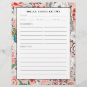 Page Classeur de recette | Nom de famille | Élégan (Dos)