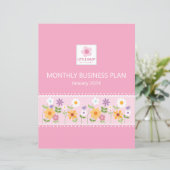 Page Classeur d'entreprise rose Floral Mois Divide (Debout devant)