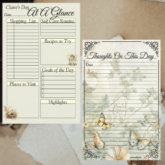 Page Classeur quotidien des oiseaux et des papillo