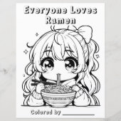 Page Color Me | Anime Girl Mange Ramen (Devant)