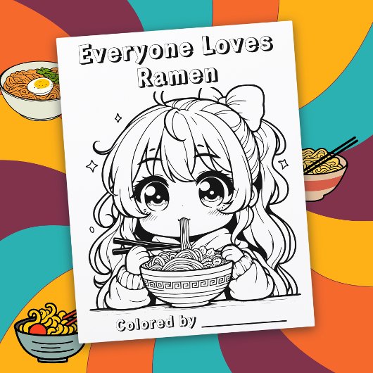 Page Color Me | Anime Girl Mange Ramen