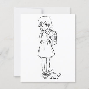Page Color Me pour enfants Anime kitten