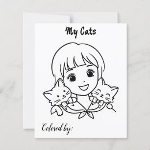 Page Color Me pour enfants Anime mes chats