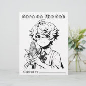 Page Color Me pour enfants | Maïs sur le Cob (Debout devant)