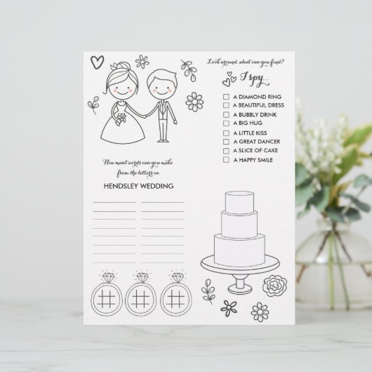 Page Coloration et activité mariage (Debout devant)