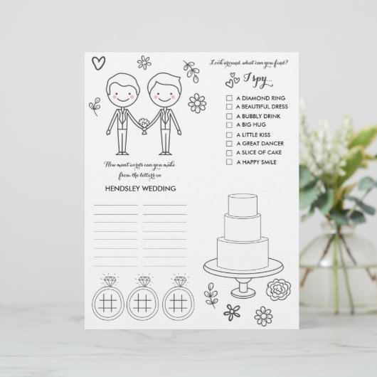 Page Coloration et activité mariage (Debout devant)