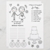 Page Coloration et activité mariage (Devant / Derrière)