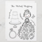 Page Coloriage d'activité de Mariage illustré (Devant / Derrière)