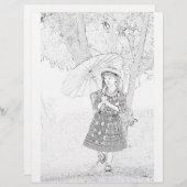 Page Couleur fille mignonne (Devant / Derrière)