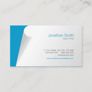 Page Curl Blue visitekaartje