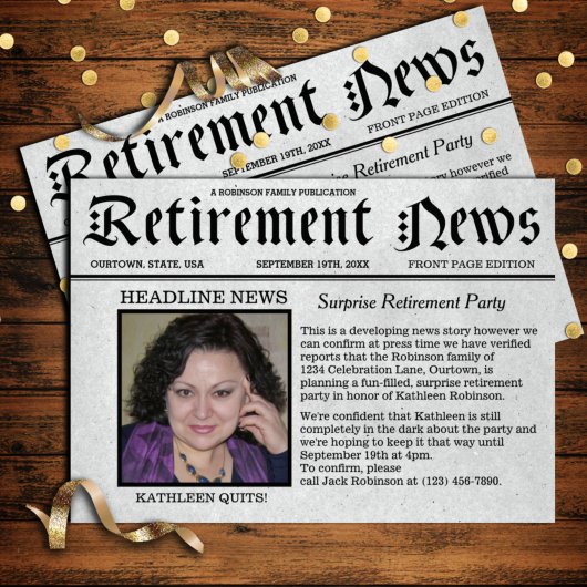 Page d'accueil Journal Retraite Party Invitation