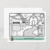 page d'activité de coloriage de maison ouverte d'a (Devant / Derrière)