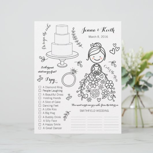 Page d'activité Enfants Mariages illustrés (Debout devant)