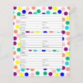 Page de carnet d'adresses à points colorés (Devant)