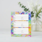 Page de carnet d'adresses aux éclaboussures coloré (Debout devant)