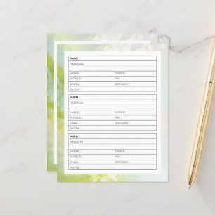 Page de carnet d'adresses aux pâquerettes douces