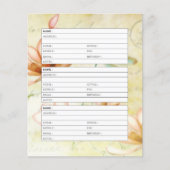Page de carnet d'adresses fleurs roses et libellul (Devant)