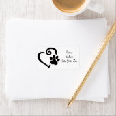 **PAGE DE CHIENS AVEC COEUR** ÉTIQUETTES DE ADRESS (En situation)