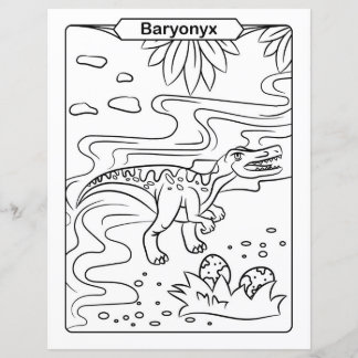 Page de coloration de dinosaures - Baryonyx